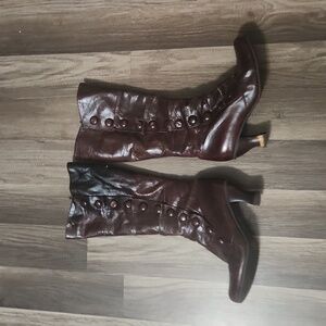 BROWN Heeled Boots Size 7.5 Costume/Cosplay Shoes